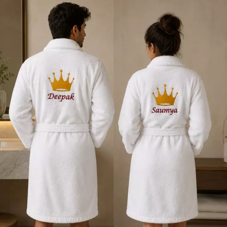 Personalized Couple Bathrobe with Name